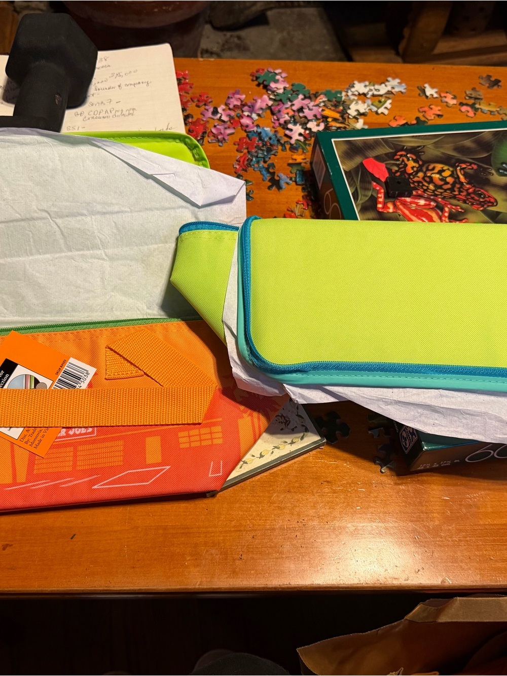 Trader Joe's MINI Insulated Tote Lunch Bag Palm Green and Orange 2026 NWT 2 bags